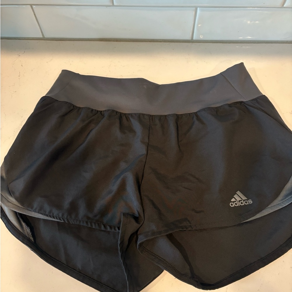 Adidas Black and Gray Athletic Shorts Moisture-Wicking Design